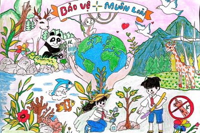 RỰC RỠ SẮC MÀU CÙNG CUỘC THI VẼ TRANH “BẢO VỆ MUÔN LOÀI” TẠI TRƯỜNG TIỂU HỌC MINH THUẬN